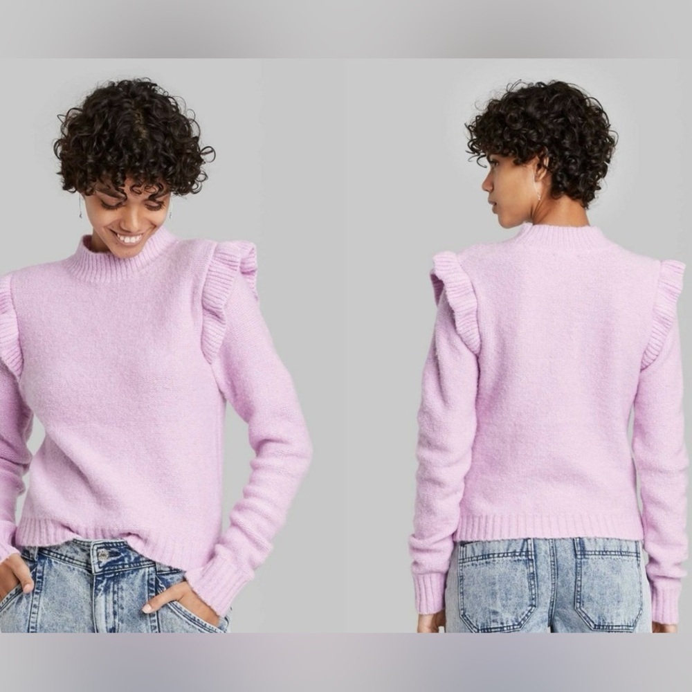 Wild Fable Lavender Ruffle Sweater